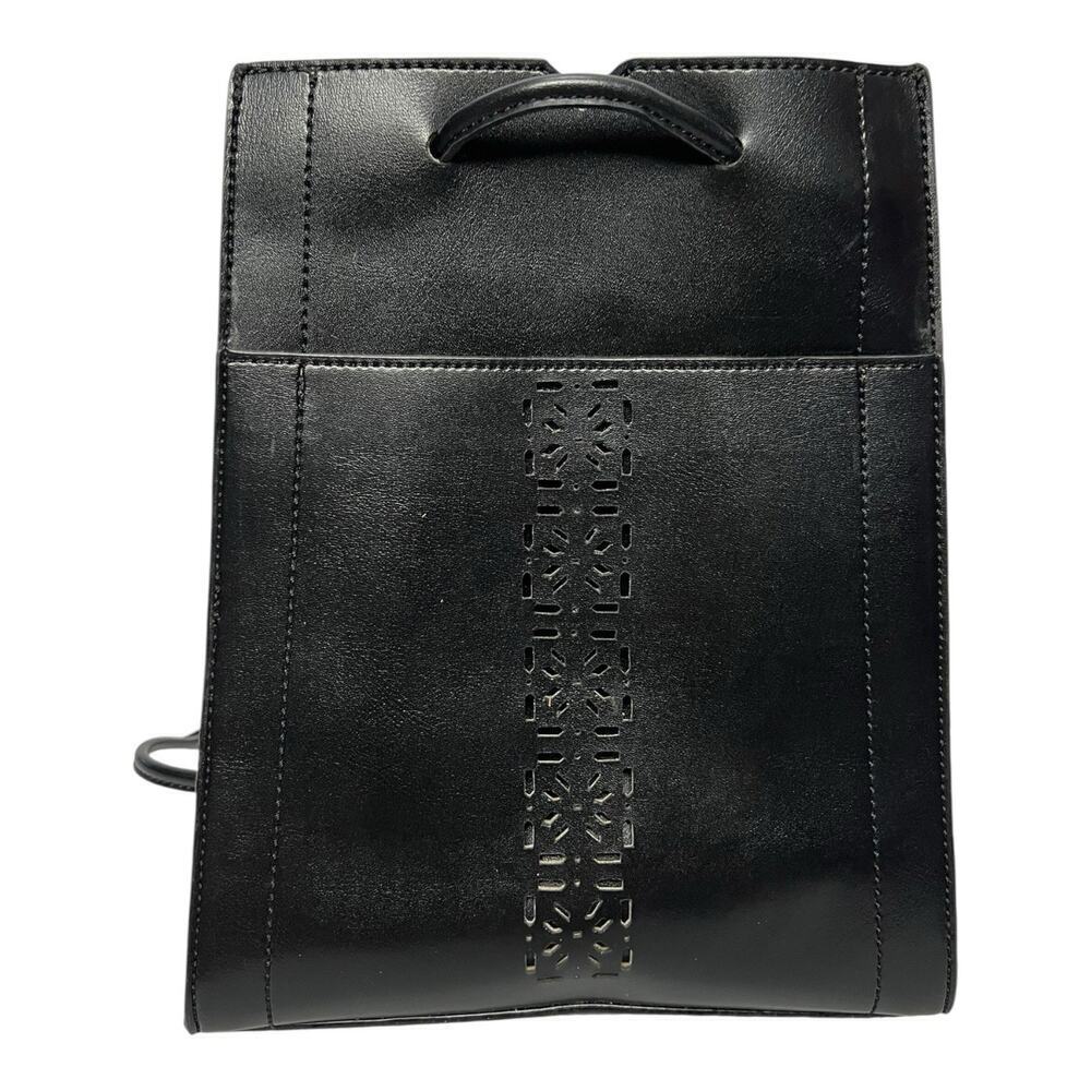 Mondani New York Faux Leather Backpack Purse Black